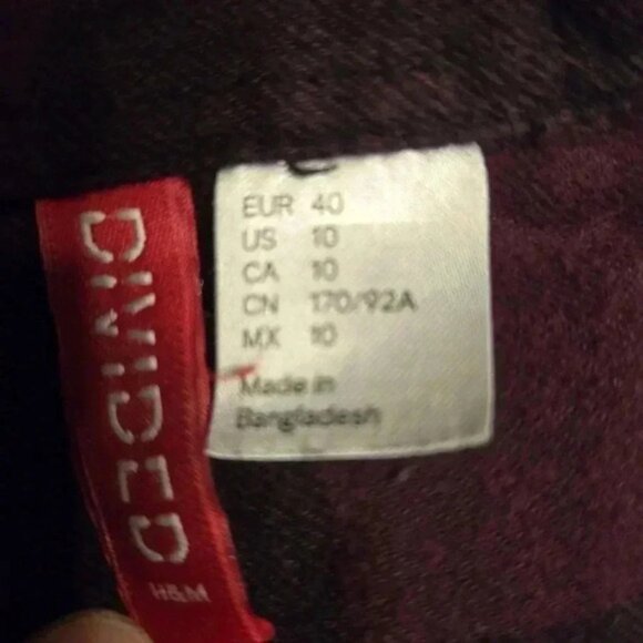 Divided Maroon and Black Plaid Shirt - Picture 2 of 4